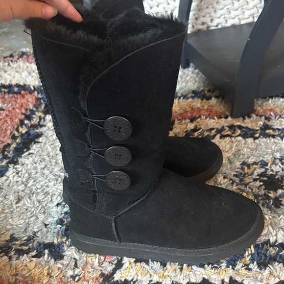 UGG Black Bailey Button Triplet Winter Boots - Picture 1 of 4